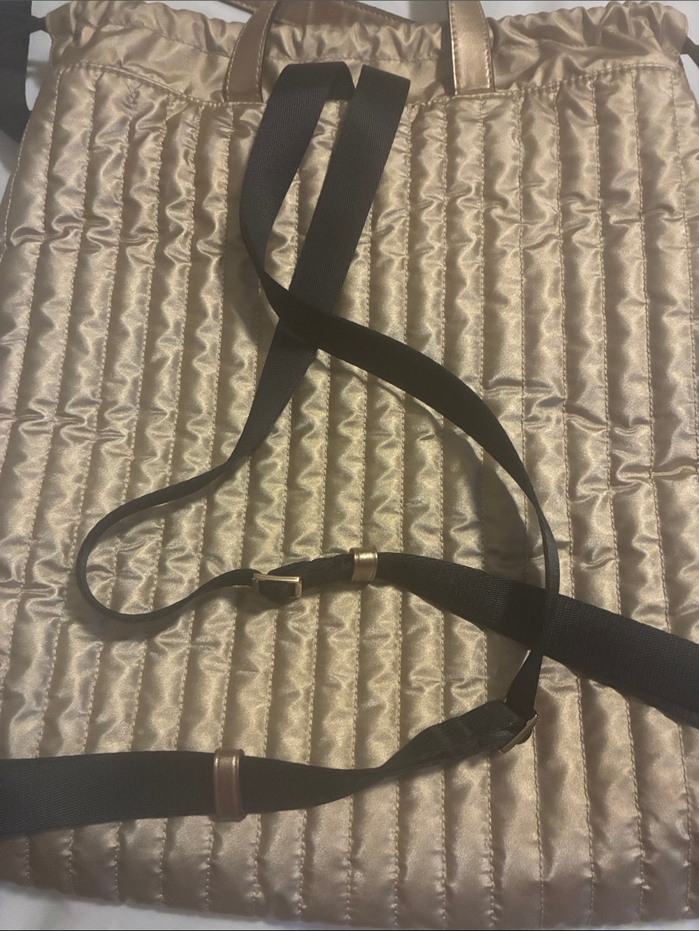 Michael Kors Quilted Metallic Gold Tote - Picture 3 of 12